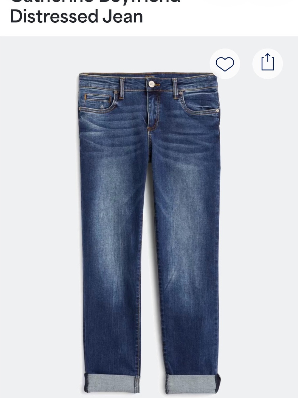 Kut from the Kloth Women's Boyfriend Jeans in Dark Blue Wash